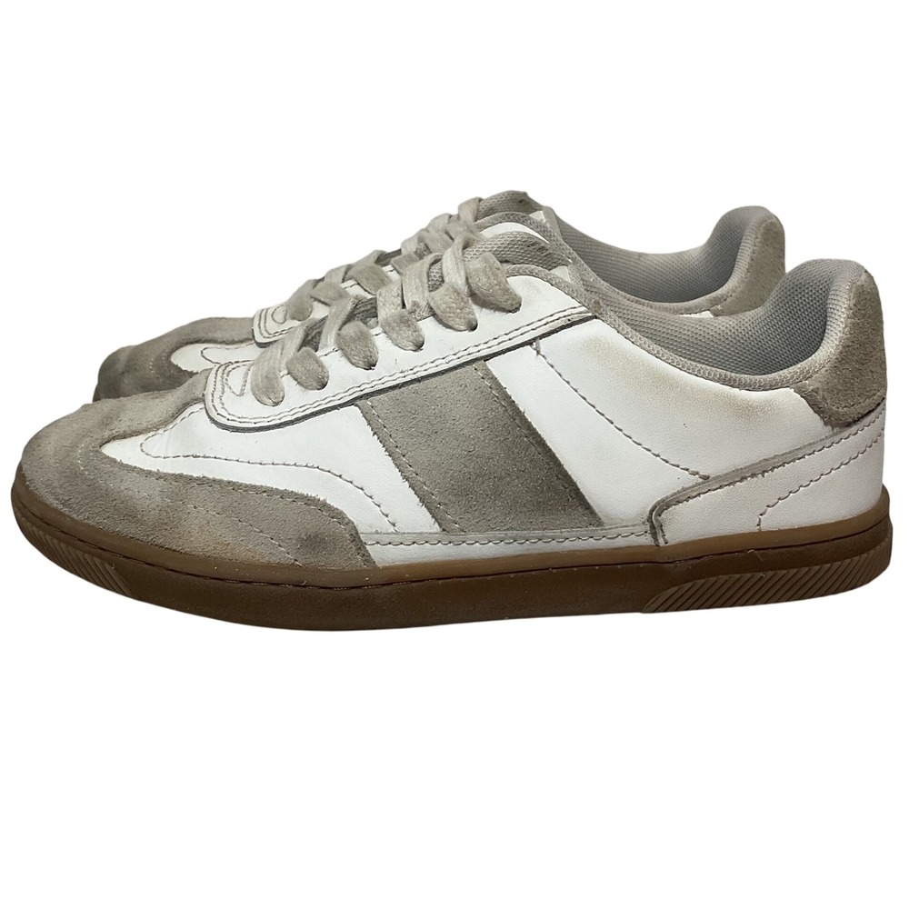 Zara Shoes Kids 3 Youth EU 34 Suede White Sneakers Casual Lace Up Low Minimalist